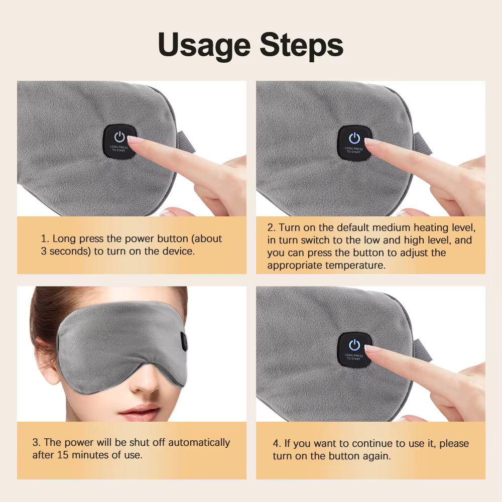 Heated Eye Massager – Cordless Hot Compress Eye Mask for Eye Strain, Dark Circles & Better Sleep