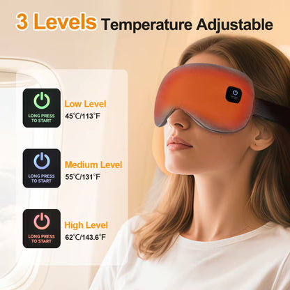 Heated Eye Massager – Cordless Hot Compress Eye Mask for Eye Strain, Dark Circles & Better Sleep