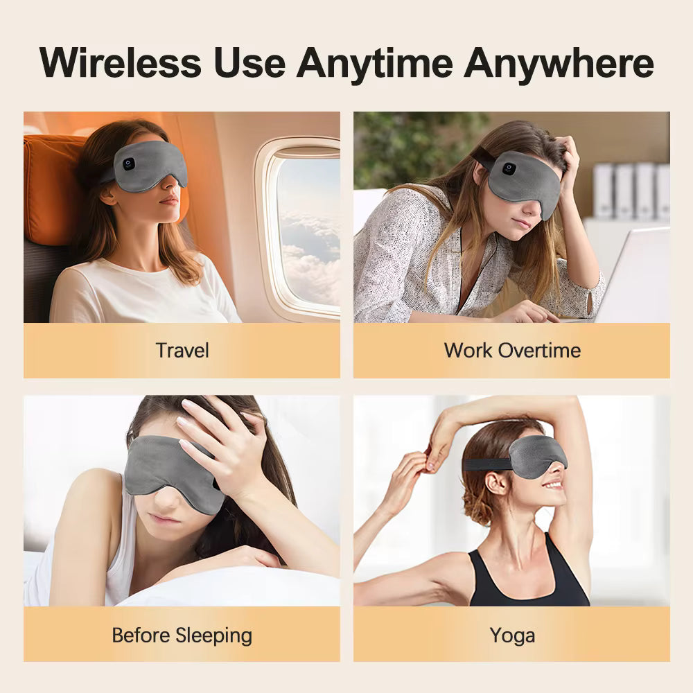 Heated Eye Massager – Cordless Hot Compress Eye Mask for Eye Strain, Dark Circles & Better Sleep