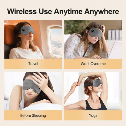 Heated Eye Massager – Cordless Hot Compress Eye Mask for Eye Strain, Dark Circles & Better Sleep